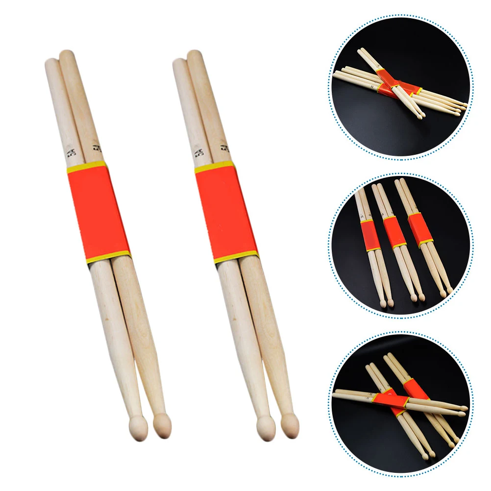 

2 Pairs Maple Drumsticks Smooth No Burrs Durable Practical Musical Instrument Accessories Percussion Tool Wood Gravity Balance