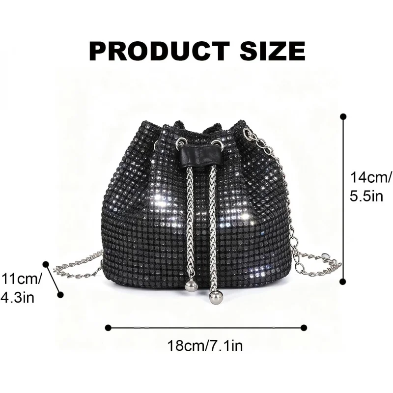 Sacs de soirée élégants pour femmes, pochette à strass, sac à dos scintillant, sac à bandoulière pour dames, fête voyage