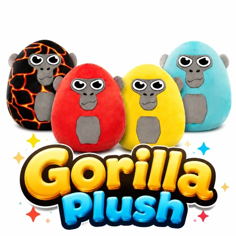 2026 New Gorilla Plush Red Monke Plush Toy Cute Monkey Character Soft Stuffed Doll Collectible Gift for Kids Fans Room Decor