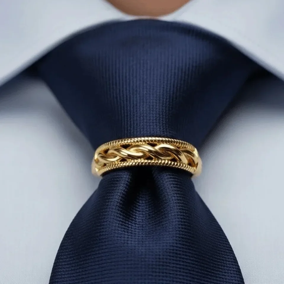 

Creative Alloy D-shaped Tie Buckle Cuff Links Shirt Tie Pin Twists Tie Clip Accessories for Suit Mini