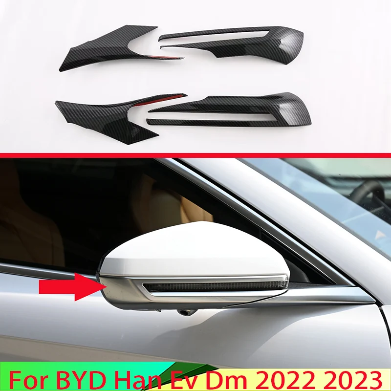 

For BYD Han Ev Dm 2022 2023 Car Accessories ABS Side Mirror Rear View Wing Chrome Cover Trim Molding Bezel