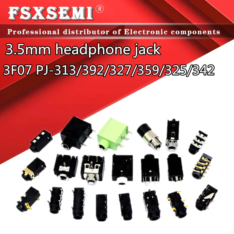 3.5mm headphone jack 3F07 PJ-313 PJ313D PJ-392 PJ327 PJ-359 PJ325 PJ342 audio plug For Audio video female Socket