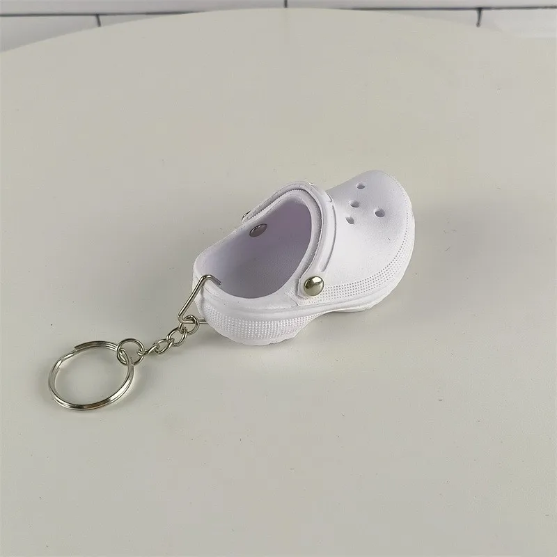 30 pieces New Cute 3D EVA Beach Hole Little Croc Shoe Key chain Mini Slipper Shoes Keychain For Girl Boy Christmas Gift Jewelry