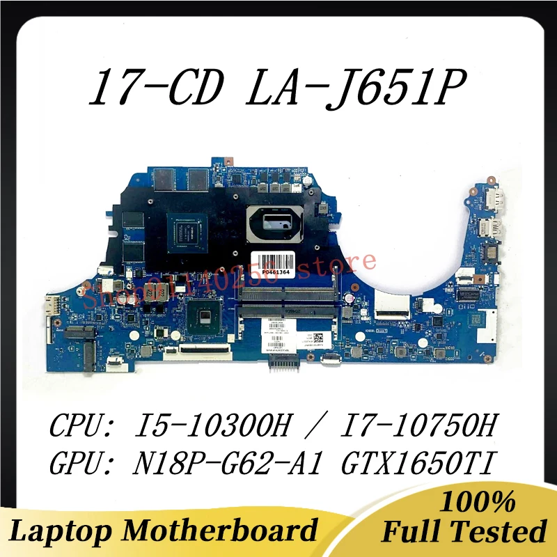 

L92729-601 M04758-601 L92730-001 LA-J651P For HP 17-CD Laptop Motherboard With I5-10300H / I7-10750H CPU GTX1650TI 100%Tested OK