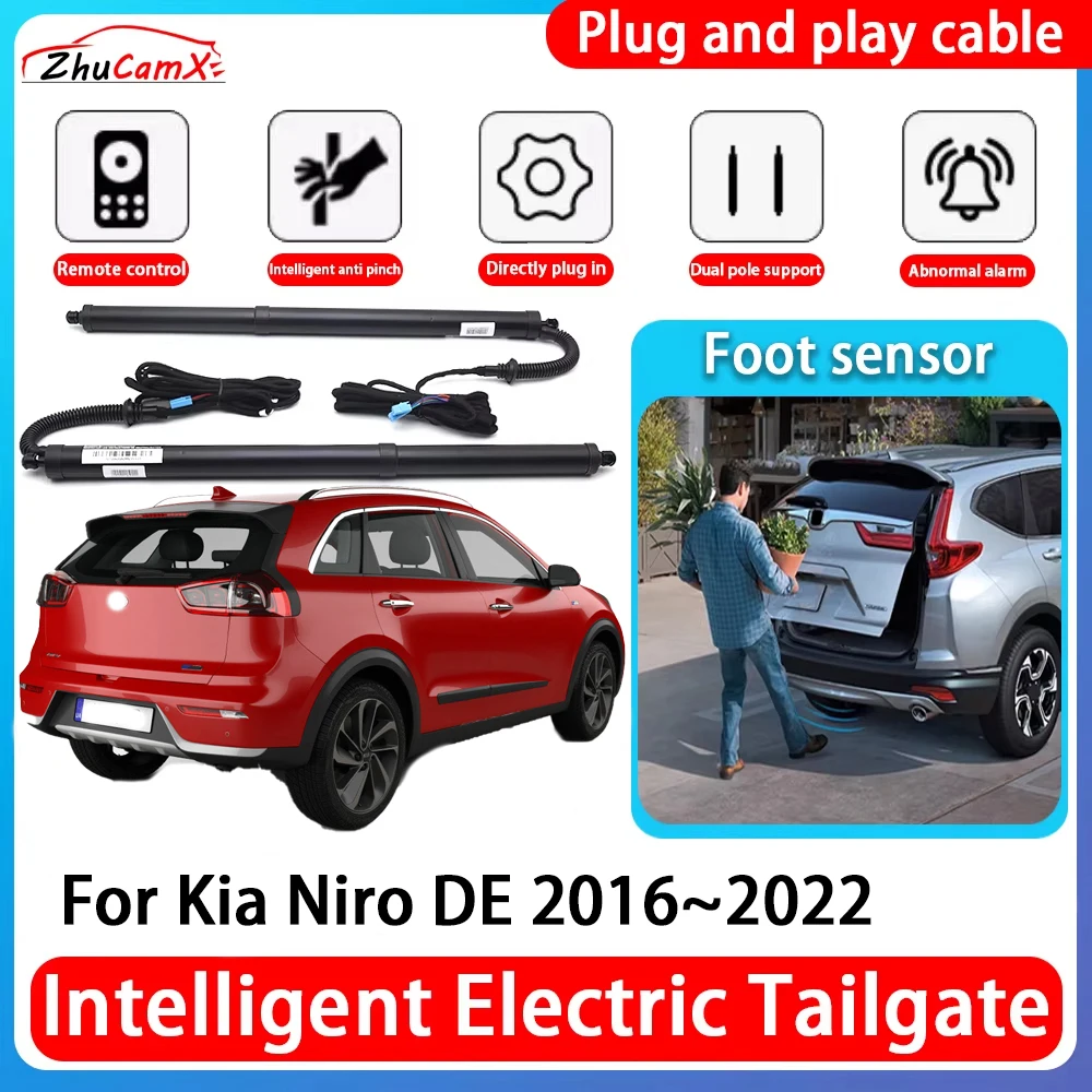 ZhuCamX Porta-malas de energia para carro, sucção elétrica, porta traseira inteligente, suporte de elevação para Kia Niro DE 2016 ~ 2022