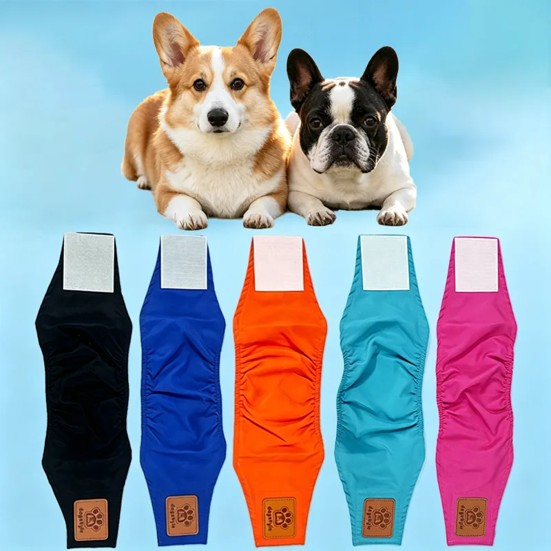 2/3/4/5Pack Male Dog Wrap Puppy Pet Male Dog Physiological Pants Sanitary Underwear Belly Band Nappies Cloth Cotton Diaper Wraps
