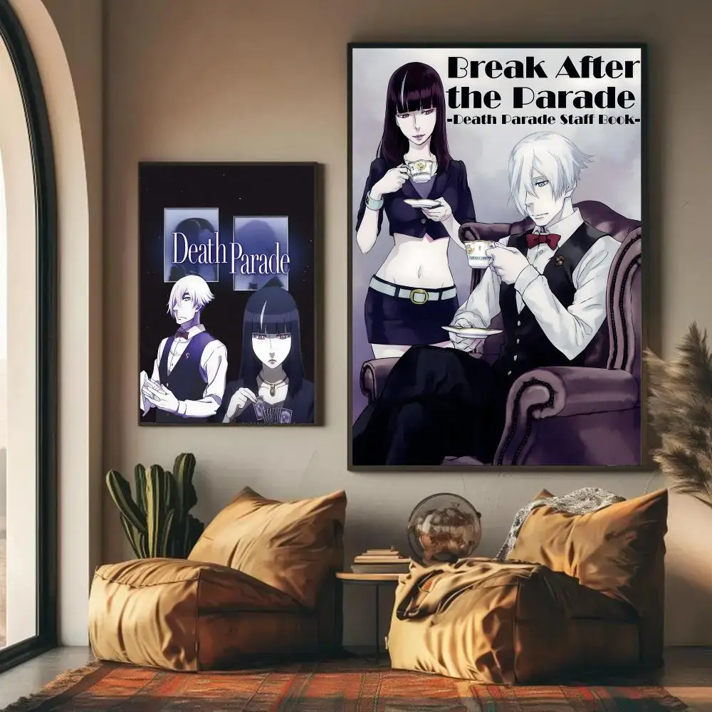 Anime Death Parade Poster Self-adhesive Wall Mural Art Waterproof Sticker For Bar Room Decor High Quality Print Gift