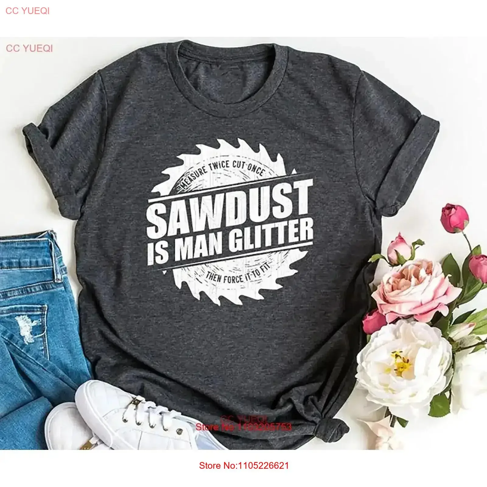 Sawdust Is Man Glitter T Shirt Woodworking Carpenter Outfit Cool F vintage Washed Breathable Comfortable Casual graphic