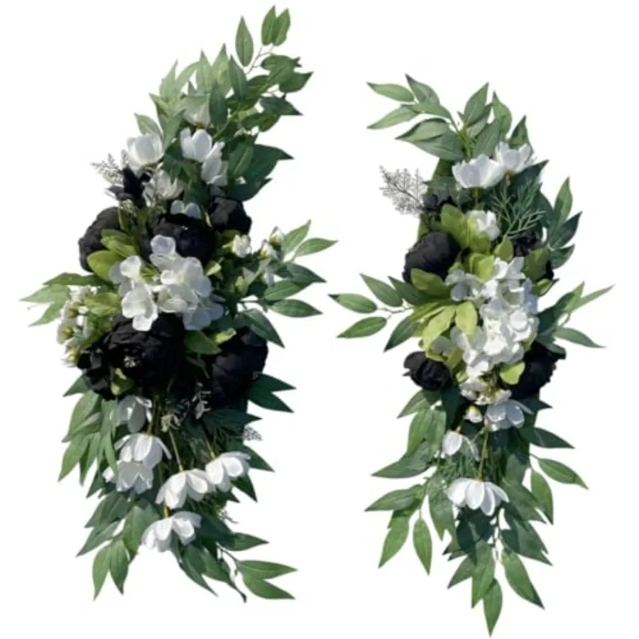 

Wedding Arch Flowers Peony Floral Eucalyptus Greenery Leaves Set of 2 Artificial Flower for Wedding Ceremony Welcome Sign Home