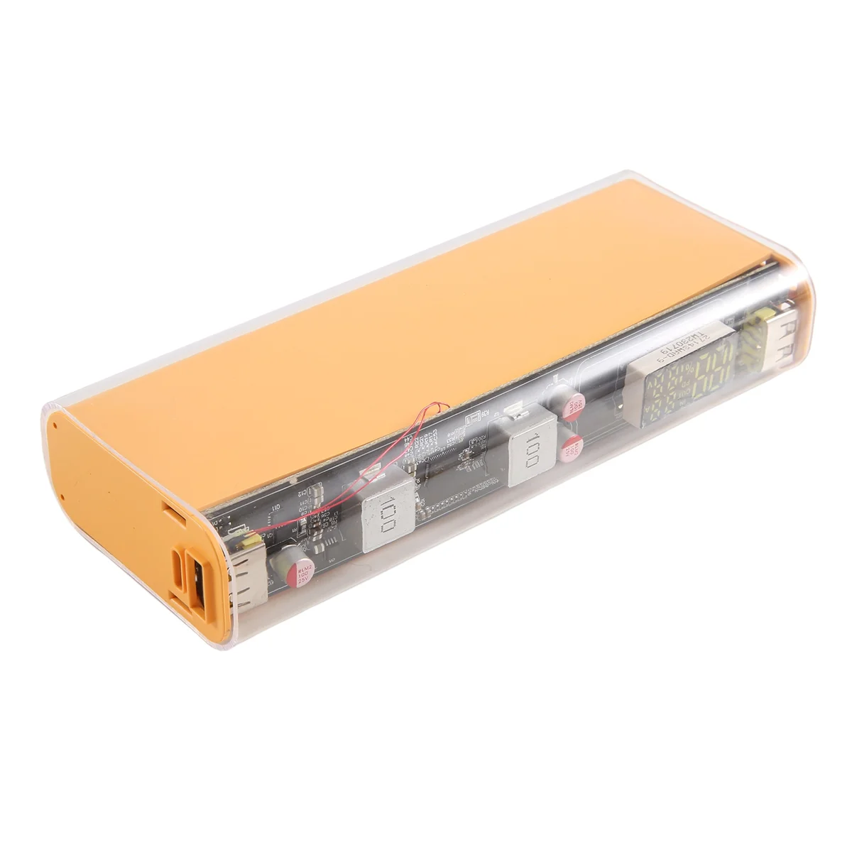 B50C DIY Power Bank Case 100W with USB TYPE C Two-Way Fast Charging Board Powerbank Case Suit 18650/21700 Battery Case Yellow