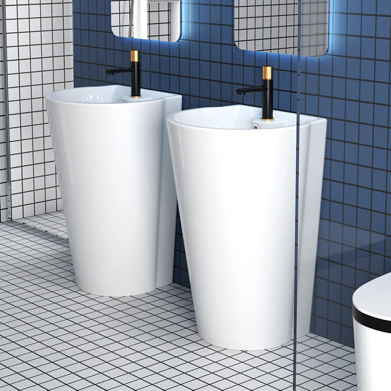 

Modern simple floor standing integrated washbasin, American style white square washbasin, high-quality ceramic washbasin YX641LJ