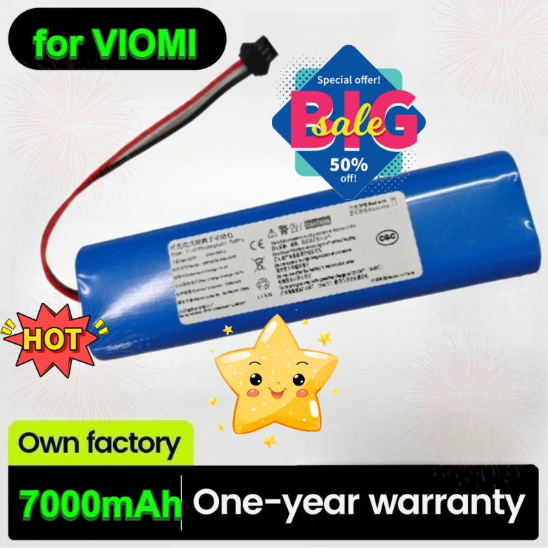 New Sweeper Battery for VIOMI ALPHA VXVC12 INR18650 M26-4S2P 1A 1C 2Pro P2023-4S2P-ZLBK S9 MJSTX1 VXVC07-JG VXVC11/12/13/14/15