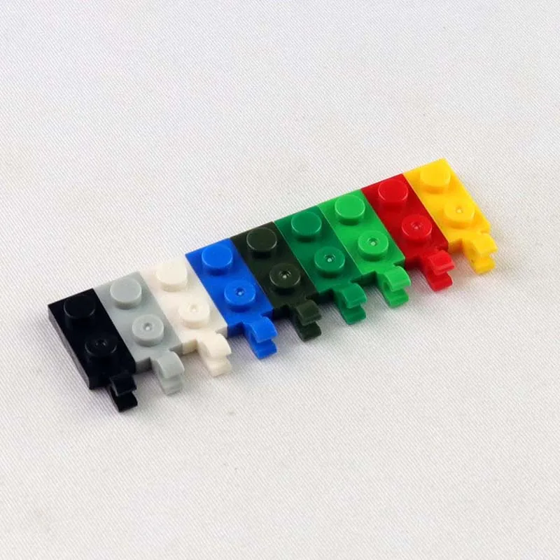 100 Stück Teil 63868 42923 Platte modifiziert 1x2 mit U-Clip am Ende MOC DIY Baustein Ziegel Spielzeug