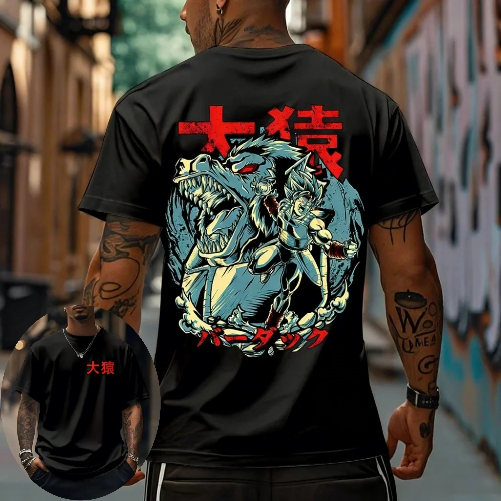 Camisetas de Dragon Ball para Hombre y Mujer, Camiseta de Anime de Son Goku Great Ape Bardock, Camiseta de Verano de Manga Corta para Niño, Conjuntos para Padres e Hijos