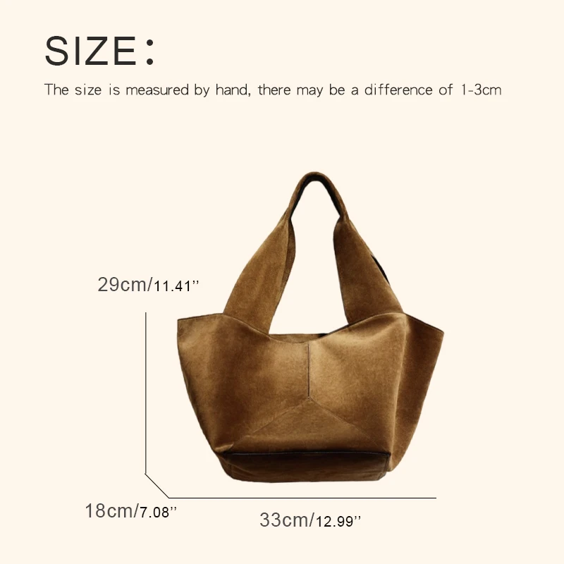 England Style Tote Bags For Women Luxury Designer Handbags Purse 2023 New In Faux Suede Vintage Splicing Large Capacity Shoulder