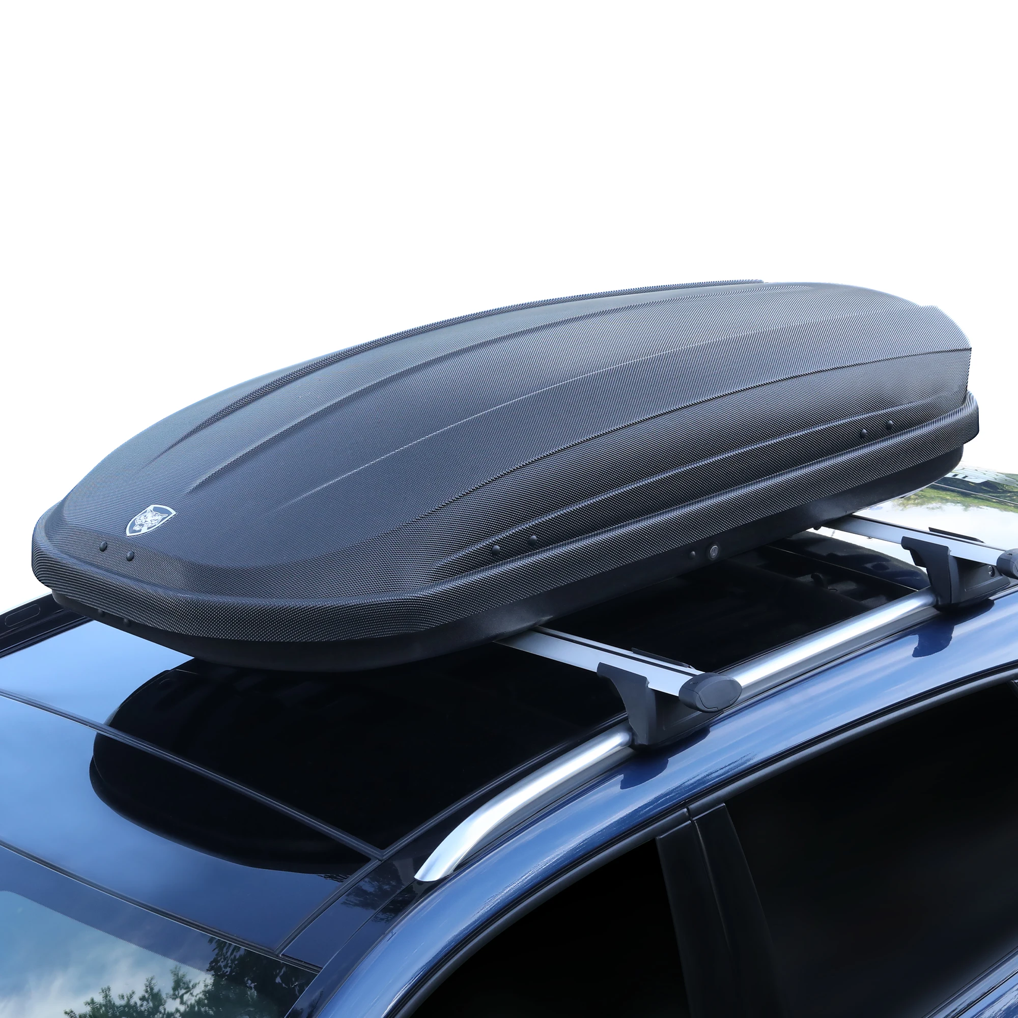 Car RV Rooftop Cargo Box Dual-Sided Opening Waterproof UV-Resistant ABS 165Lbs Capacity Quick Connect Anchors Straps & Keys