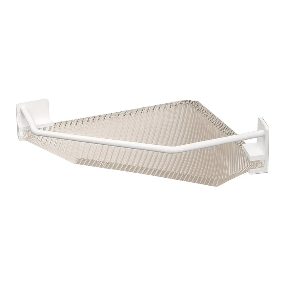 Aluminum Frame Corner Bathroom Shelf with Panels Designed for Vertical Space Utilization in Standard Shower Niches