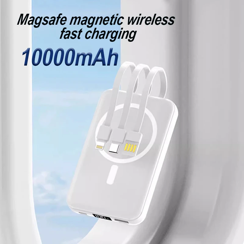 

1000mAh magsafe Power Bank 1000mAh Magnetic Battery Pack Power Bank with USB-C Cable 20W Fast Charging Ultra Slim-white，black