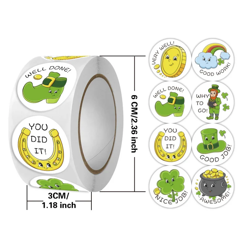

Мультяшные наклейки-пломбы 500 шт./рулон, круглые самоклеящиеся этикетки для упаковки подарков, оптовые наклейки-ленты для упаковки