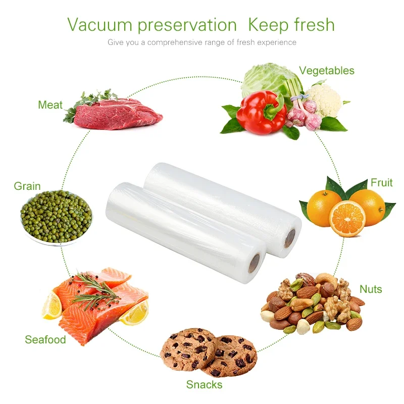 Vacuum Bag Packaging Food Vacuum Sealer Bags for Food Storage Keep Products Fresh Bag 12/17/20/25/28cm*500cm 1 Roll