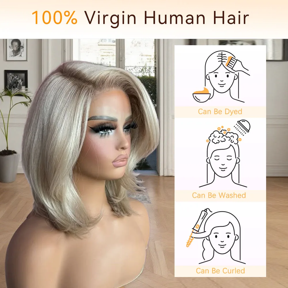 LUX VOGUE الغبار ماتي الذهب Balayage اللون الطبقات قطع 100% عذراء شعر مستعار جهد الصباح روتين شعر مستعار 210% الكثافة الباروكات #1