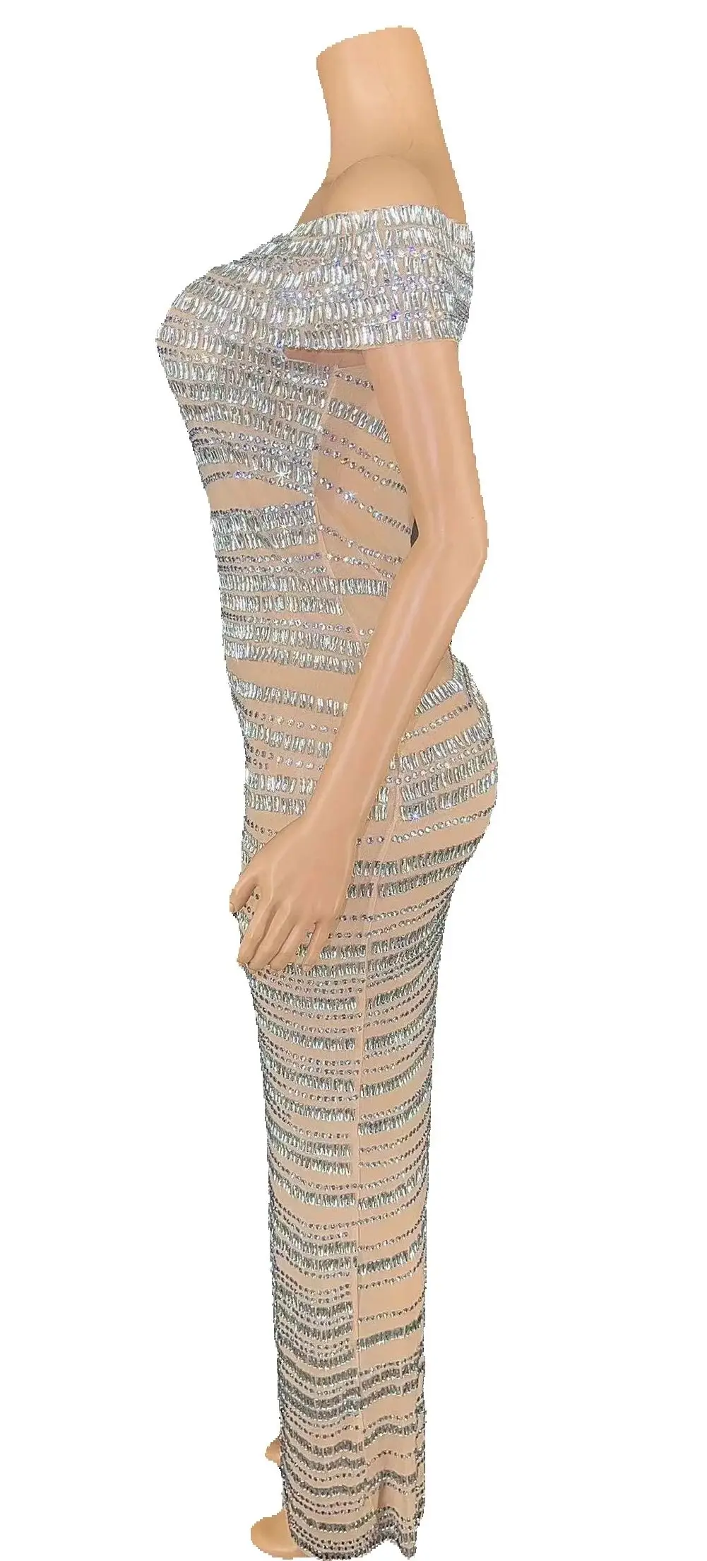 ZD elegante abito da sera da sposa musulmano per le donne con paillettes di cristallo collo alto manica lunga sirena formale festa di ballo 2023