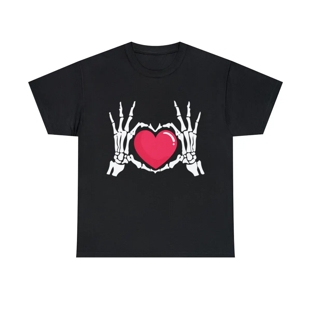 

Skeleton Hand Heart Love Halloween Graphic Tee Shirt, S-5XL