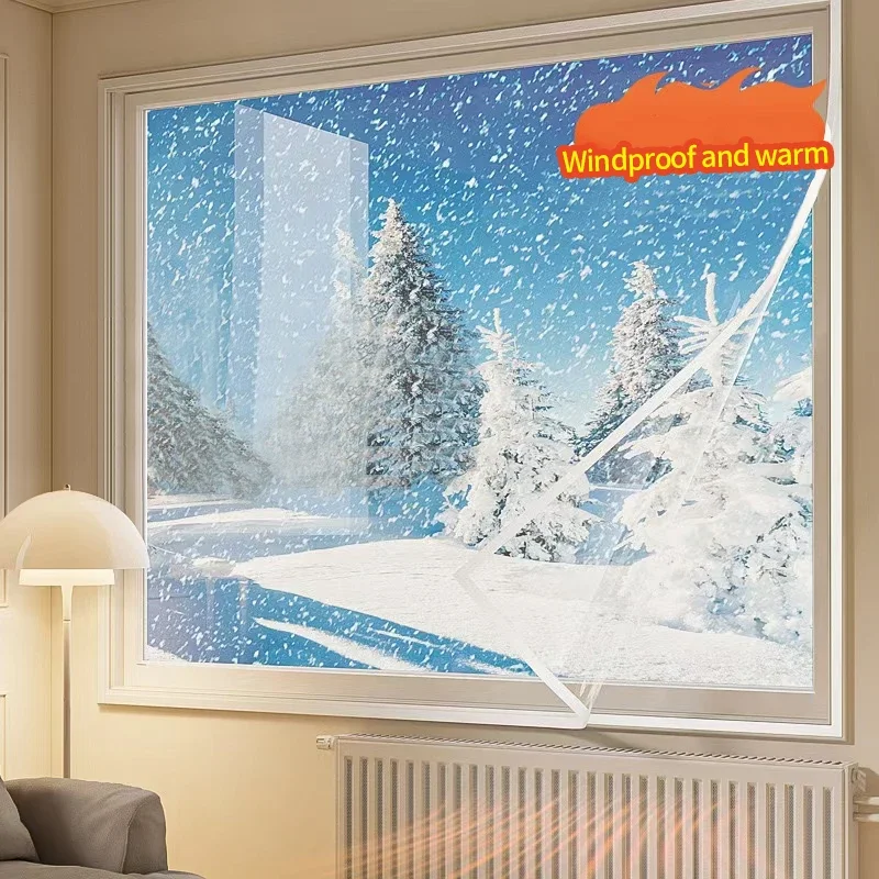 Winter warm curtains, insulated windproof sealed windows, transparent thick plastic, cold proof and insulated, screen windows