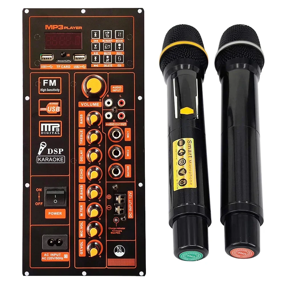 

110 В 220 В управление цифровой Bluetooth 120 Вт плата усилителя для 6-12 дюймов динамик с микрофоном гитара в Hi-Fi домашний кинотеатр DIY