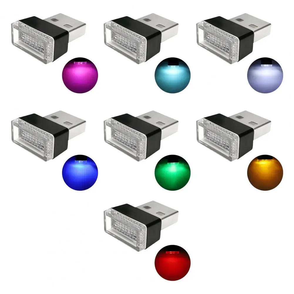 Car Atmosphere Lights USB LED Ambient Lighting Plug-in USB Decor Night Light Universal Auto Interior Lamp Accessories 자동차 정서 조명