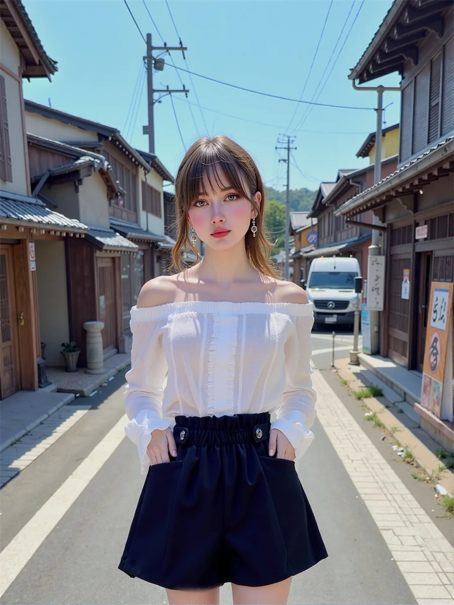 Preto de lã perna larga shorts das mulheres cintura alta carga americano grande bolso solto moda calças streetwear na moda denim verão