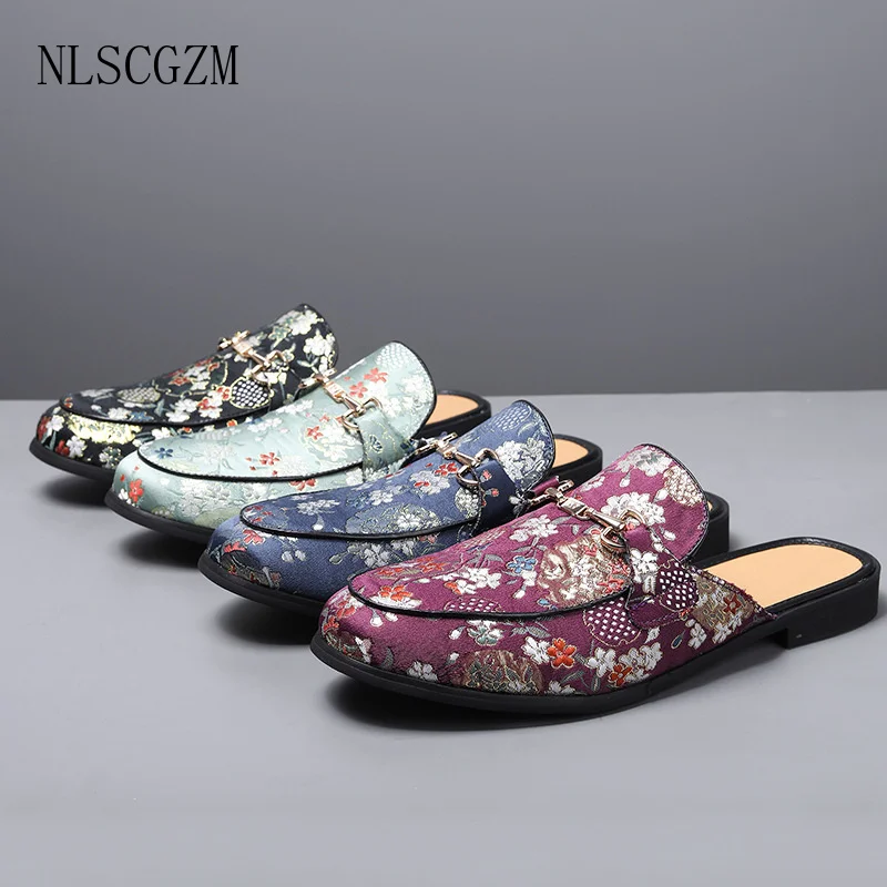 

Роскошная повседневная обувь для мужчин, лоферы, модные шлепанцы в европейском стиле, дизайнерские брендовые сабо, мужские уличные тапочки, большой размер 39-49