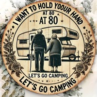 Charming Old Couple Theme Metal Wall Art, Round 8\