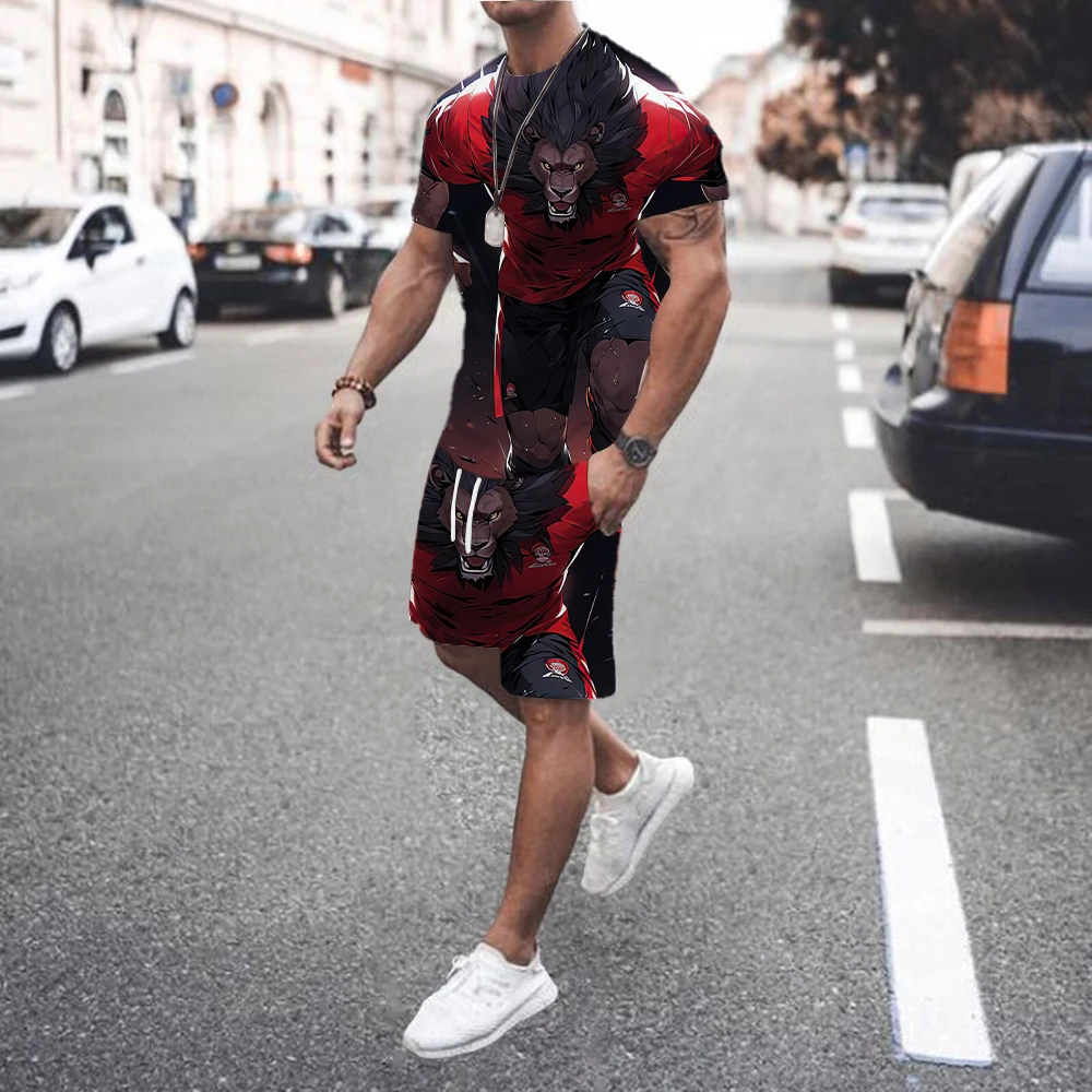 

2024 Summer Fashion New Sportswear Set Men's Set T-shirt+Shorts Sportswear Brand Sportswear Set Oversized 6XL