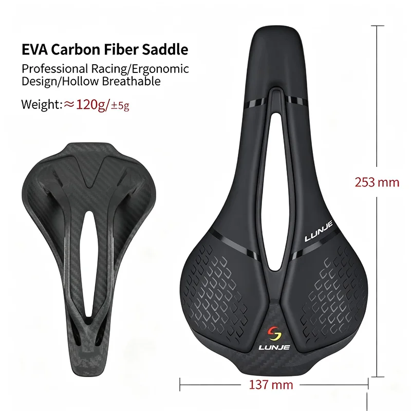AliExpress NONE 3D Printed Bicycle Seat Cushion Carbon Fiber Seat Cushion Hollow Design Suitable for Mountain Bike Gravel Bike Road Bike Riding
