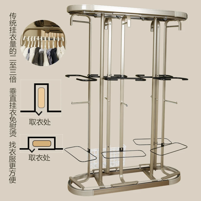Smart home rotating hanger 360-degree multi-functional wardrobe corner hanger hardware floor-to-ceiling metal hanger