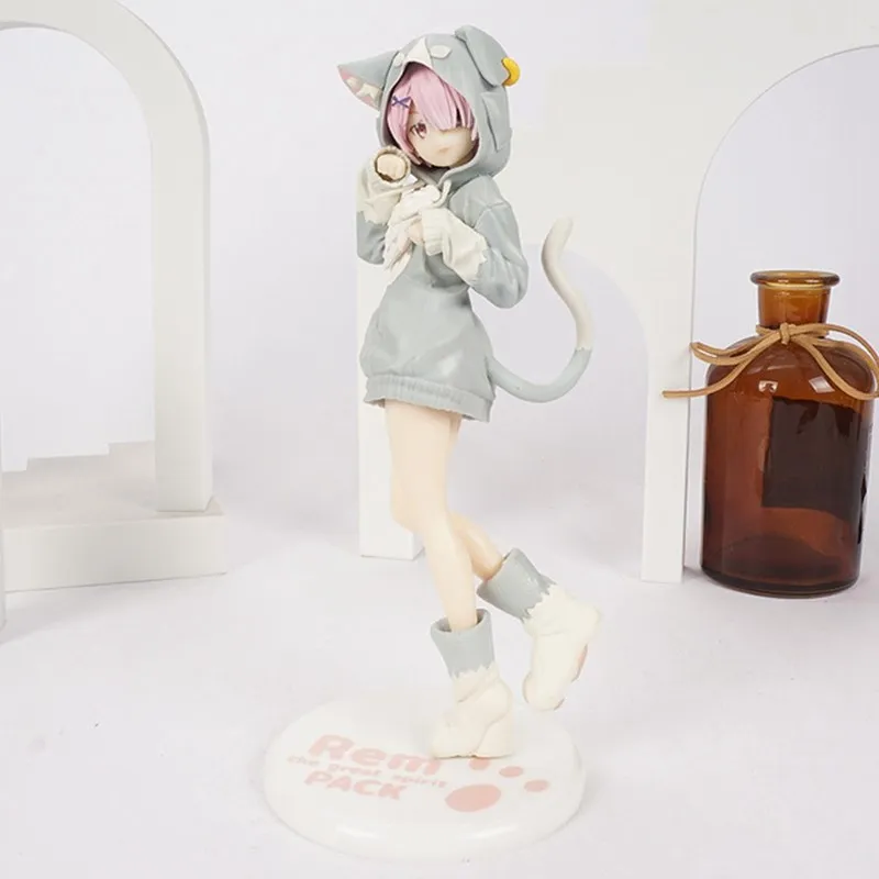 20 cm RE: Zero-Starting Life in Another World Anime-Figur Emilia Rem Ram Puck Starting Actionfiguren Sammlung Modellpuppenspielzeug