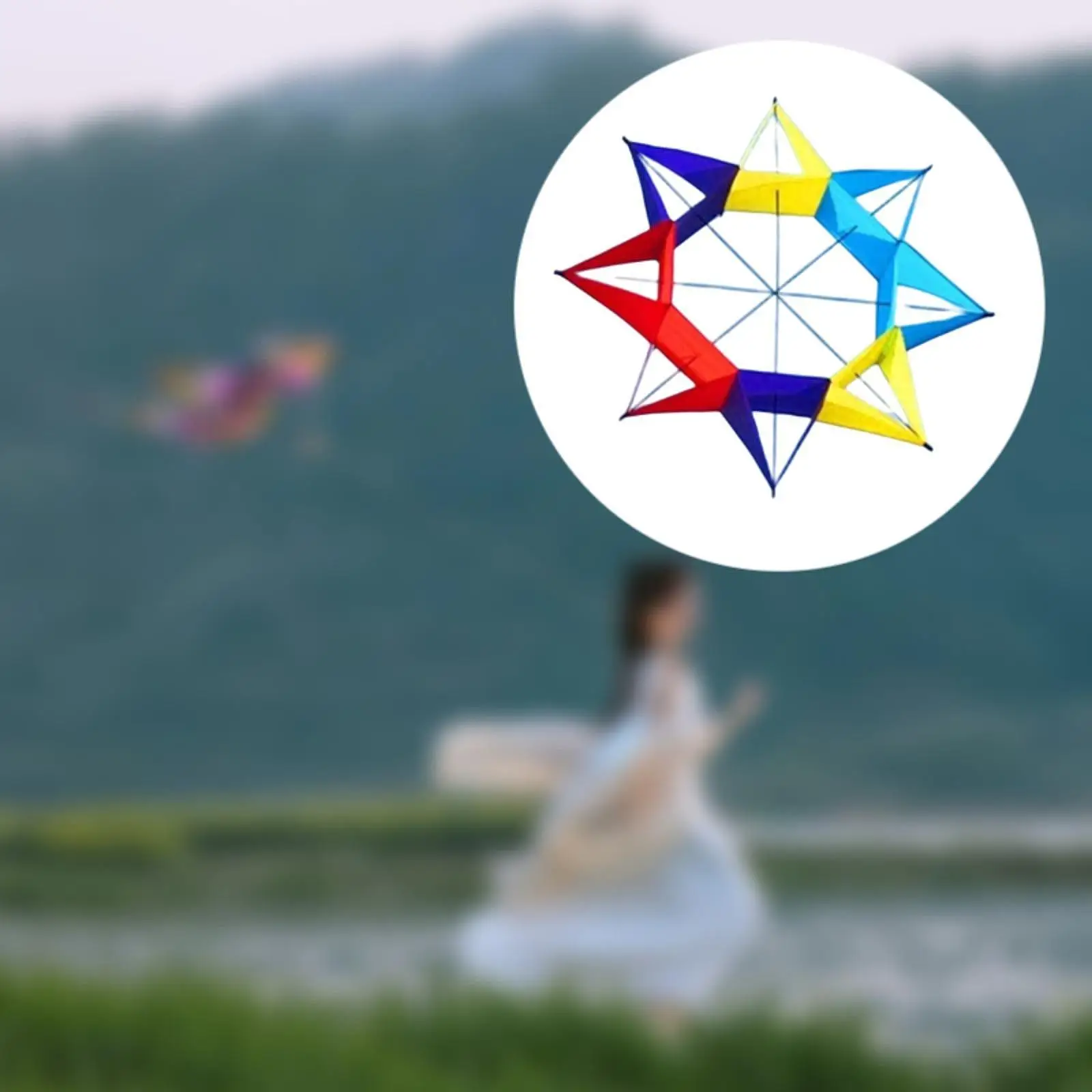 Big Kite Popular Hex Kite Professional Portable Colorful Classic Hexagonal Kite Creative Kite for Park Sea Sports Activities