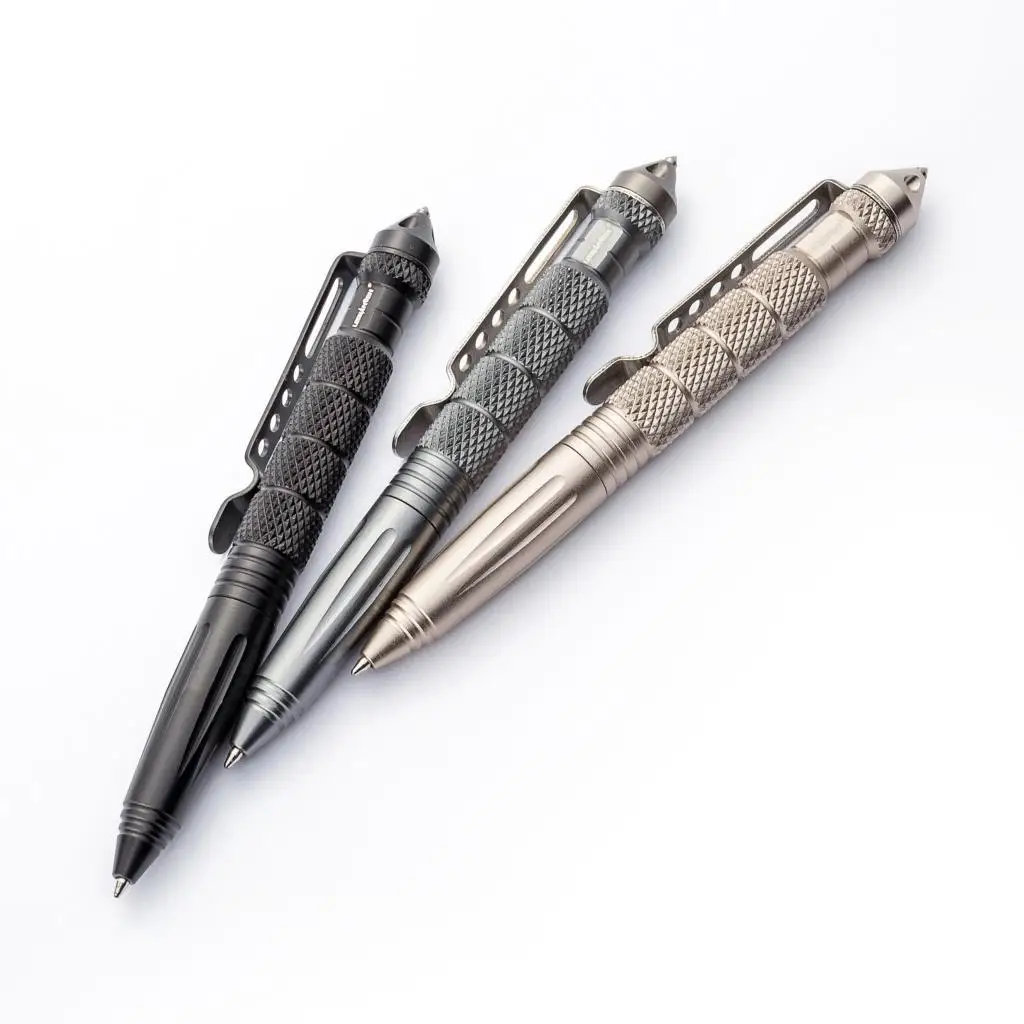 Stylo de défense tactique militaire en aluminium, 2 pièces, Anti-glissant, brise-verre, autodéfense, outils de plein air EDC