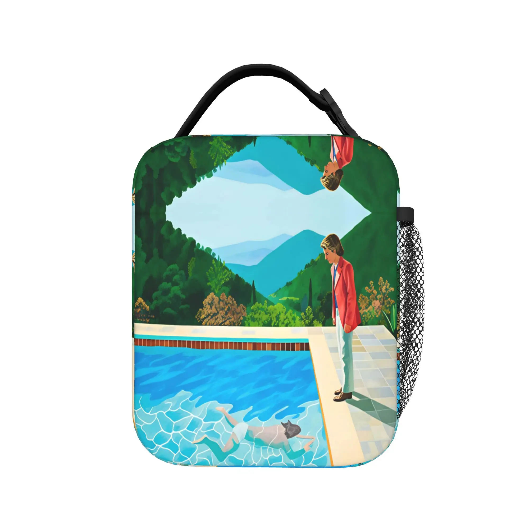 David Hockney Vintage VL7 Poster Lunch Bag For Child  Print Lunch Box Fashion School Cooler Bag Portable Oxford Tote Food Bags
