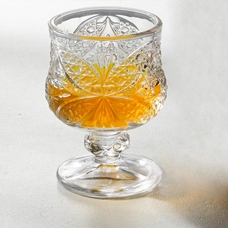 12pcs Set Cup Small Wine Glasses Luxury Sets Brandy Goblet 50ml Spirits Transparent Cups Butterfly Pattern Household Drinkware
