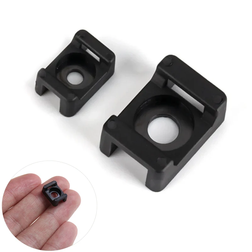 100PCS Cable Tie Mounts Seat Fixed Seat Wire Buddle Saddle Type Plastic Holder White Black