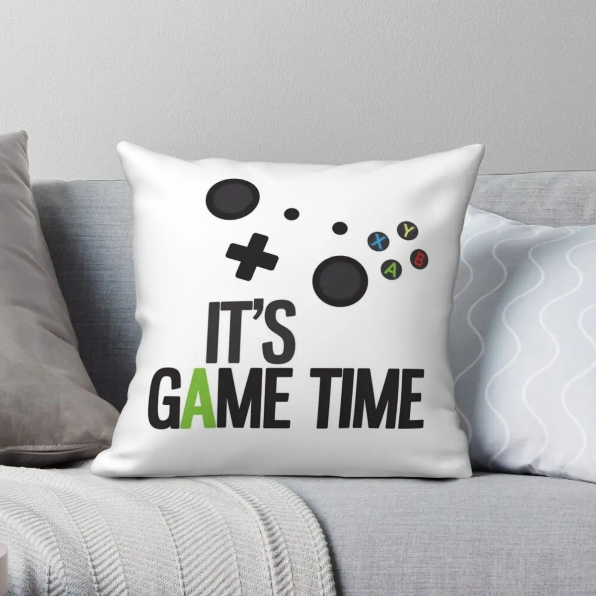 Game Controller Game Time Square Pillowcase Polyester Linen Velvet Pattern Zip Decor Throw Pillow Case Room Cushion Case