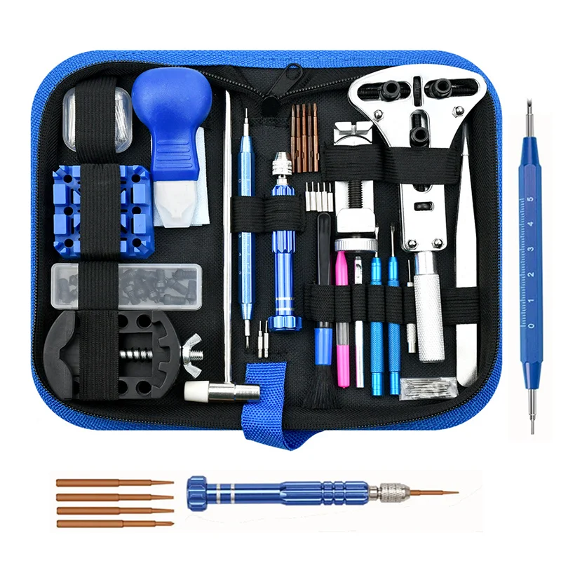 

Watch Opener Repair Tool Kit Clock Pry Knife Screwdriver Pin Hammer Set Watchmaker Band Link Clockmaker Accessory Clean 223PCS