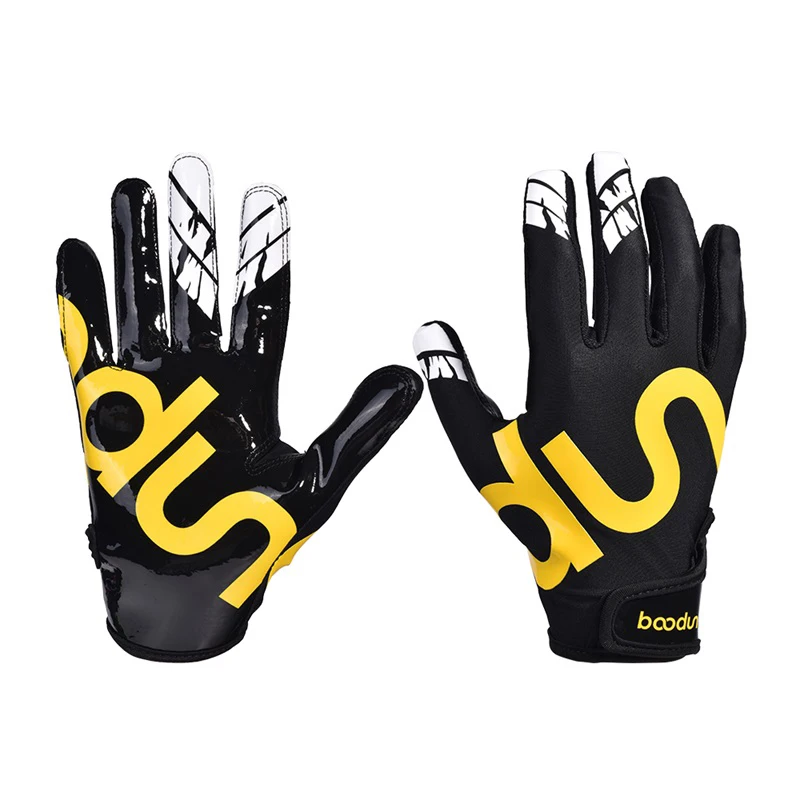 1 Pair Rugby Gloves Full Finger Anti Slip Gel Baseball American Football Gloves Outdoor Baseball Gloves for Men Women 1073