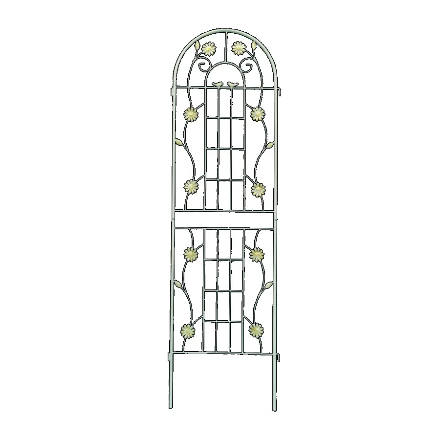 2 pacotes de treliça de jardim de metal 71 x 19,7 treliça à prova de ferrugem para plantas de escalada suporte de flores ao ar livre creme branco