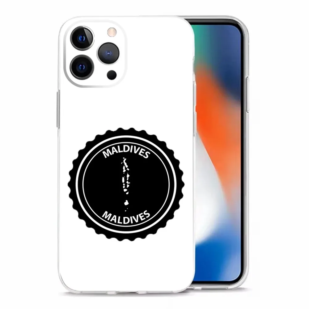 MALDIVES Map Phone Case For iPhone 16,15,14,13,12,11 Plus,Pro,Max,XR,XS,X,7,8 Plus,SE,Mini Transparent Shell #5