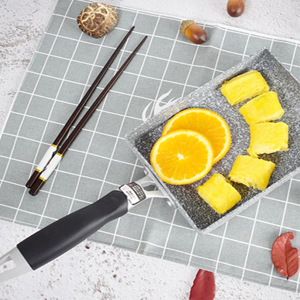 

Nonstick Rectangular Frying Pan Medical Stone Coating Omelette Pancake Cookware Flat Bottom For Fire Stove Black