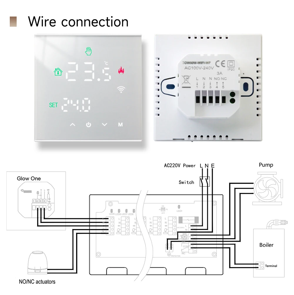 Beok 8-Zone Concentrator Underfloor Heating Centre Hub Controller for Mainfold Gas Boiler/Tuya Smart Wifi Thermostat/Actuator