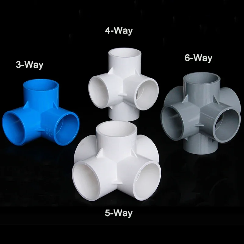 

PVC Pipe Fitting 3-Way, 4-Way, 5-Way, 6-Way Elbow 20mm,25mm,32mm,40mm,50mm Solvent Weld Connector Aquarium Plumbing Accessories